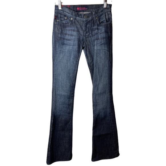 Y2K Rock & Republic Kasandra Dark Blue Denim Bootcut Low Rise Jeans Women's 24 - Picture 1 of 4